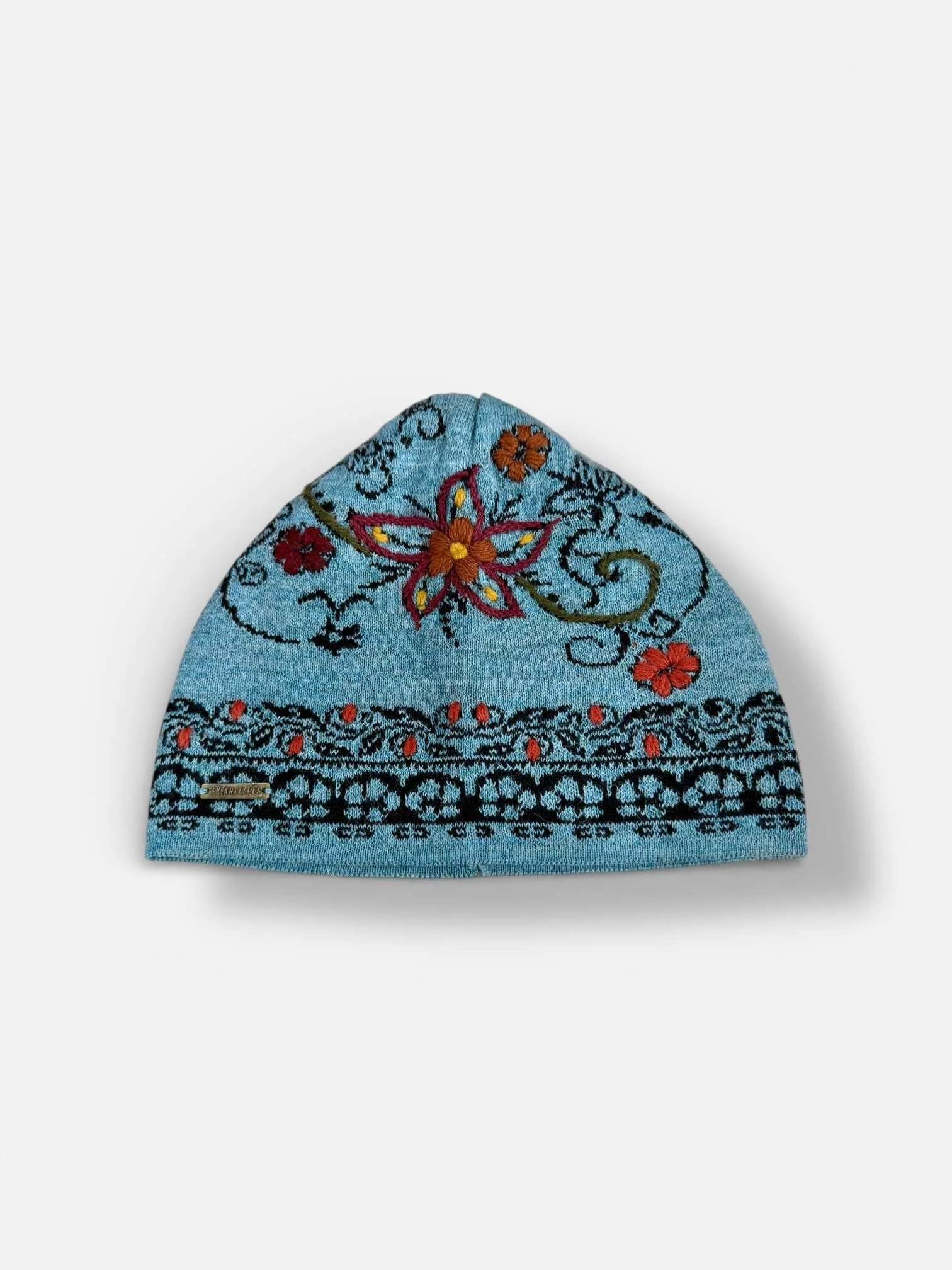 アルパカ♡ Hand-Embroidered Alpaca Beanie — Llama Butterfly